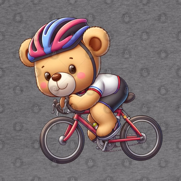 Cute Cycling Bear Kawaii by Teddy Club